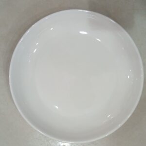 White G-Flate Ceramic Plate, Round